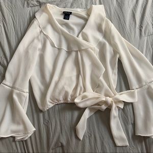 Rue 21 Bell Sleeve Bow Shirt